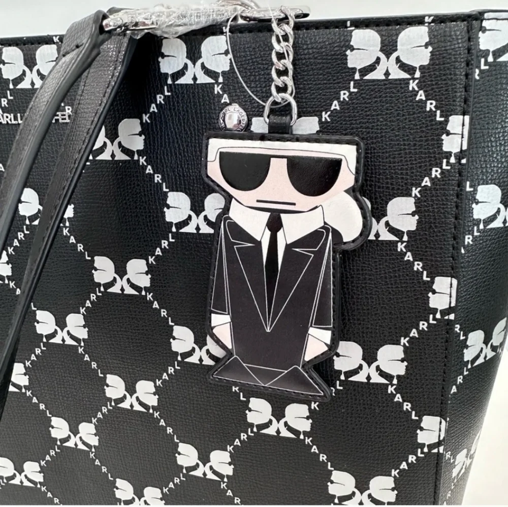 🖤▪️ Karl Lagerfeld▪️ Paris Adele Tote Carryall Bag Signature Print  Black